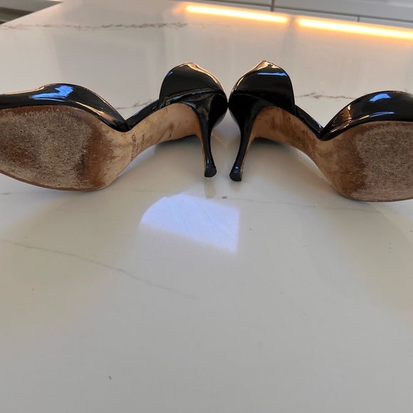 Jimmy Choo black patent peel toe heels - Picture 3 of 4